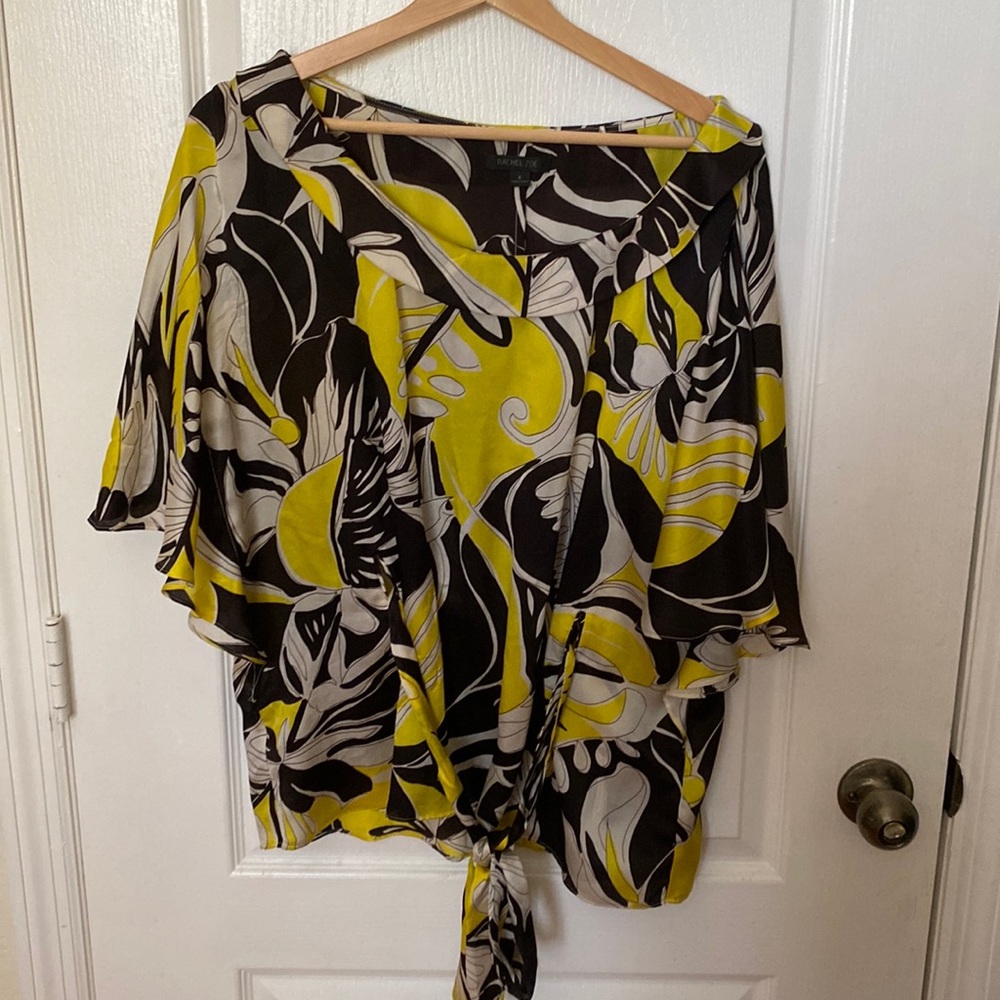Black and Yellow Rachel Zoe Top